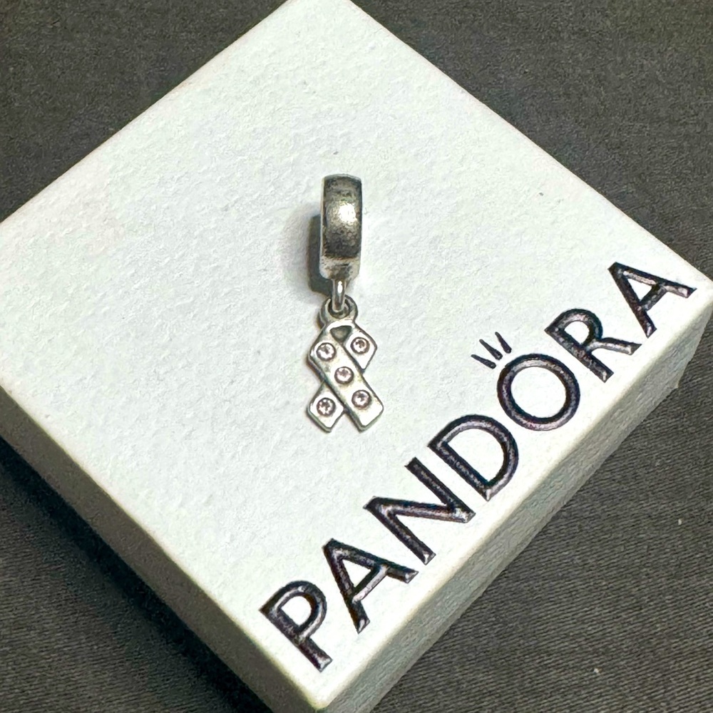 Authentic Pandora Breast Cancer Support Charm with Pink CZ